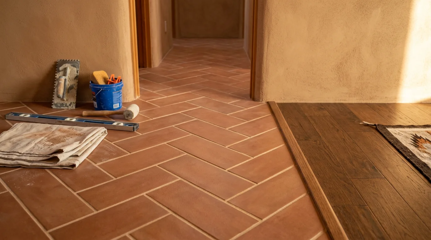 Newly installed flooring in a residential room in the Farmington, New Mexico area